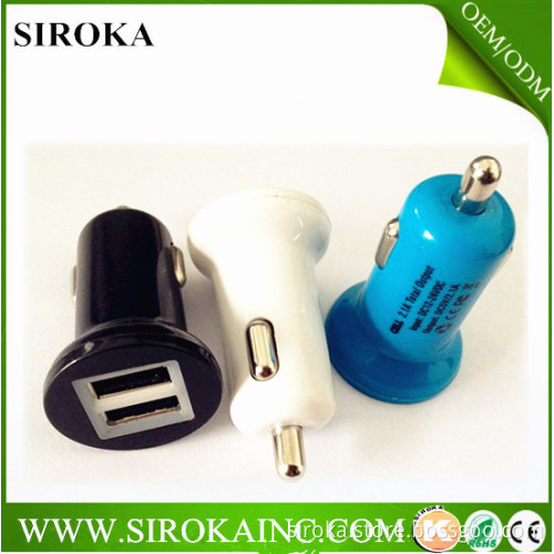 Manufacturer CE ROHS approved dual USB car charger adapter 2 port car charger for Android mobile phones